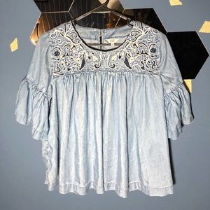 Crown & Ivy Blouse Embroidered Blouse